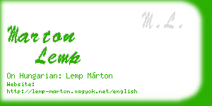 marton lemp business card